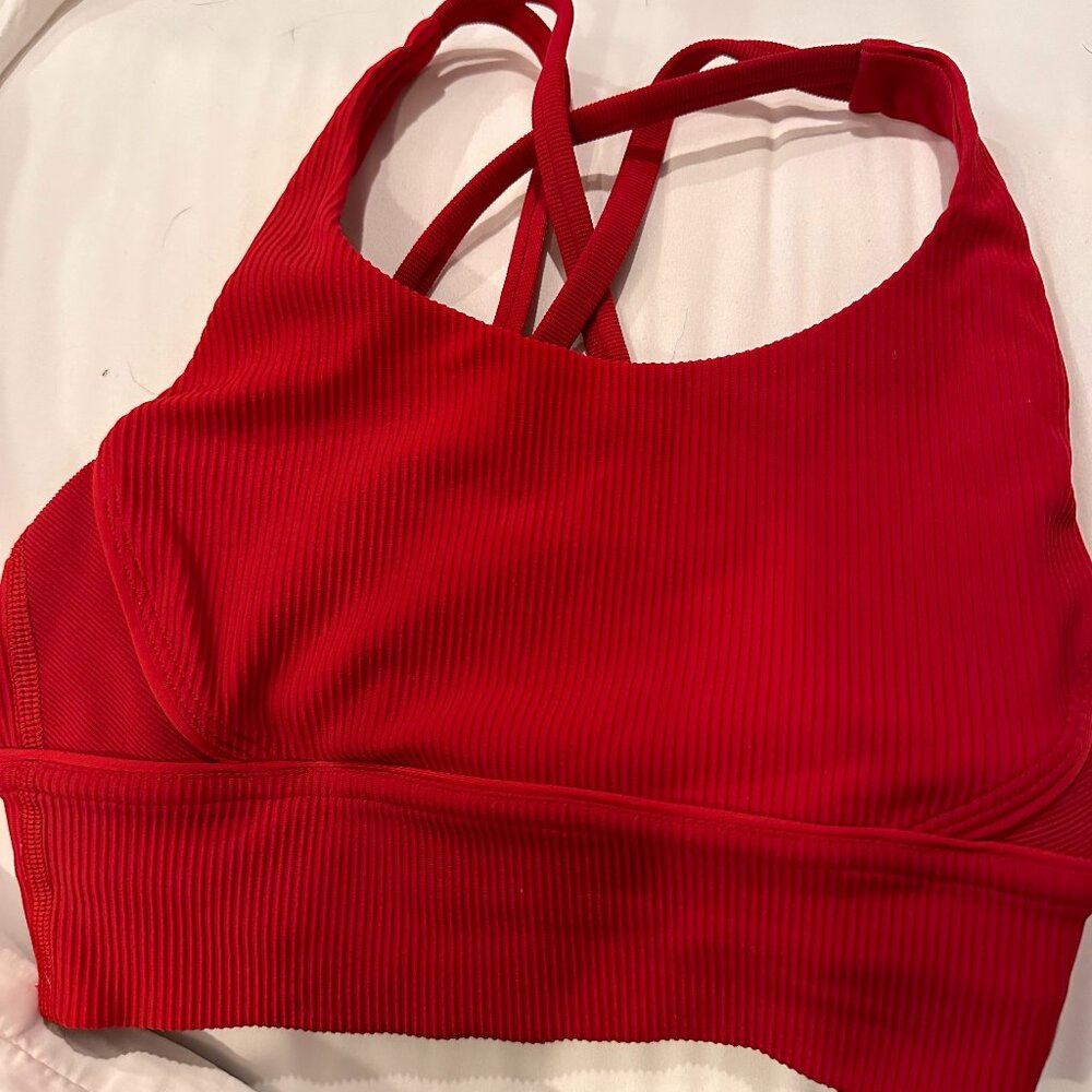 Lululemon Energy Longline Sports Bra, Red, Size 4